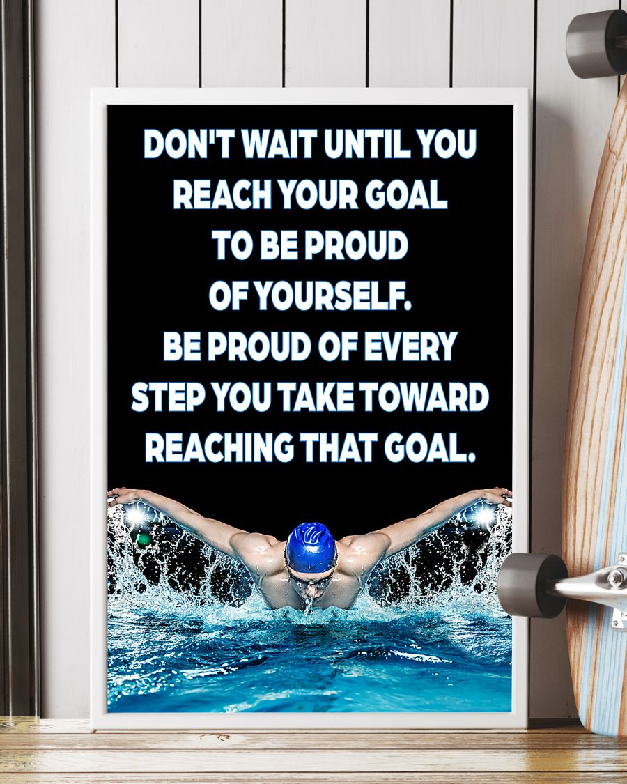 Swimmers Don't Wait Until You Reach Your Goal Canvas Prints Swimming Wall Art Gifts Vintage Home Wall Decor Canvas - Mostsuit