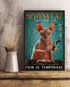 Tattoo Sphynx Cat Canvas Prints Pain Is Temporary Vintage Wall Art Gifts Vintage Home Wall Decor Canvas - Mostsuit