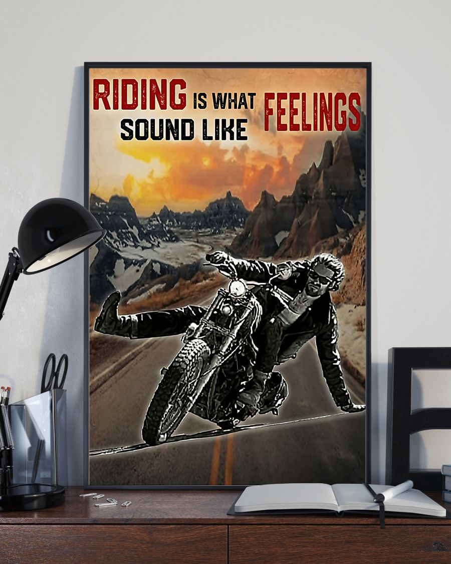 Motorcycle Biker Poster Riding Is What Feelings Sound Like Vintage Room Home Decor Wall Art Gifts Idea - Mostsuit