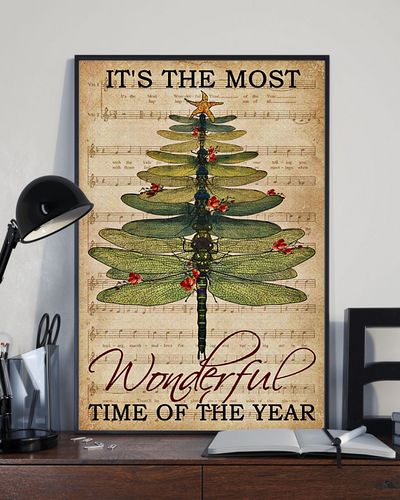 Dragonfly It's the Most Wonderful Time of The Year Poster Vintage Room Home Decor Wall Art Gifts Idea - Mostsuit