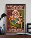 Poodle Read Book Drink Wine Canvas Prints That's What I Do Vintage Wall Art Gifts Vintage Home Wall Decor Canvas - Mostsuit