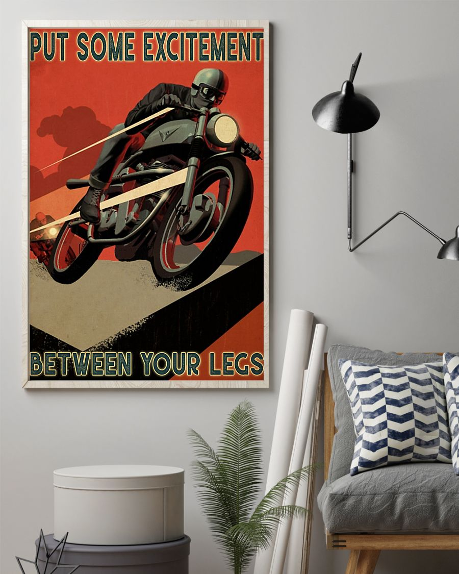 Biker Canvas Prints Put Some Excitement Between Your Legs Vintage Wall Art Gifts Vintage Home Wall Decor Canvas - Mostsuit