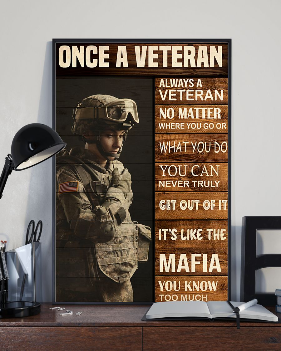 Veteran Canvas Prints Once A Veteran Always A Veteran Vintage Wall Art Gifts Vintage Home Wall Decor Canvas - Mostsuit