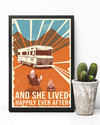 Camping RV Car Canvas Prints And She Lived Happily Ever After Vintage Wall Art Gifts Vintage Home Wall Decor Canvas - Mostsuit