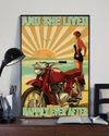 Biker Motorbike Poster And She Lived Happily Ever After Vintage Room Home Decor Wall Art Gifts Idea - Mostsuit