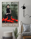 Flamingo Loves Poster And She Lived Happily Ever After Vintage Room Home Decor Wall Art Gifts Idea - Mostsuit