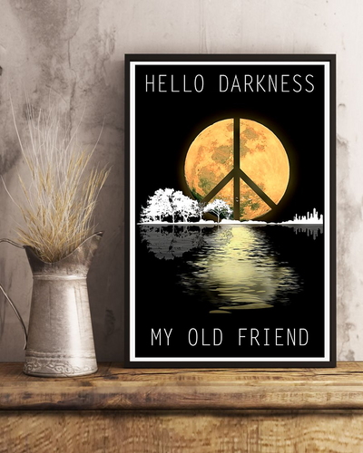Moon Peace Poster Hello Darkness My Old Friend Vintage Room Home Decor Wall Art Gifts Idea - Mostsuit