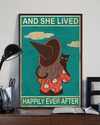Black Cat Witch Girl Poster And She Lived Happily Ever After Vintage Room Home Decor Wall Art Gifts Idea - Mostsuit