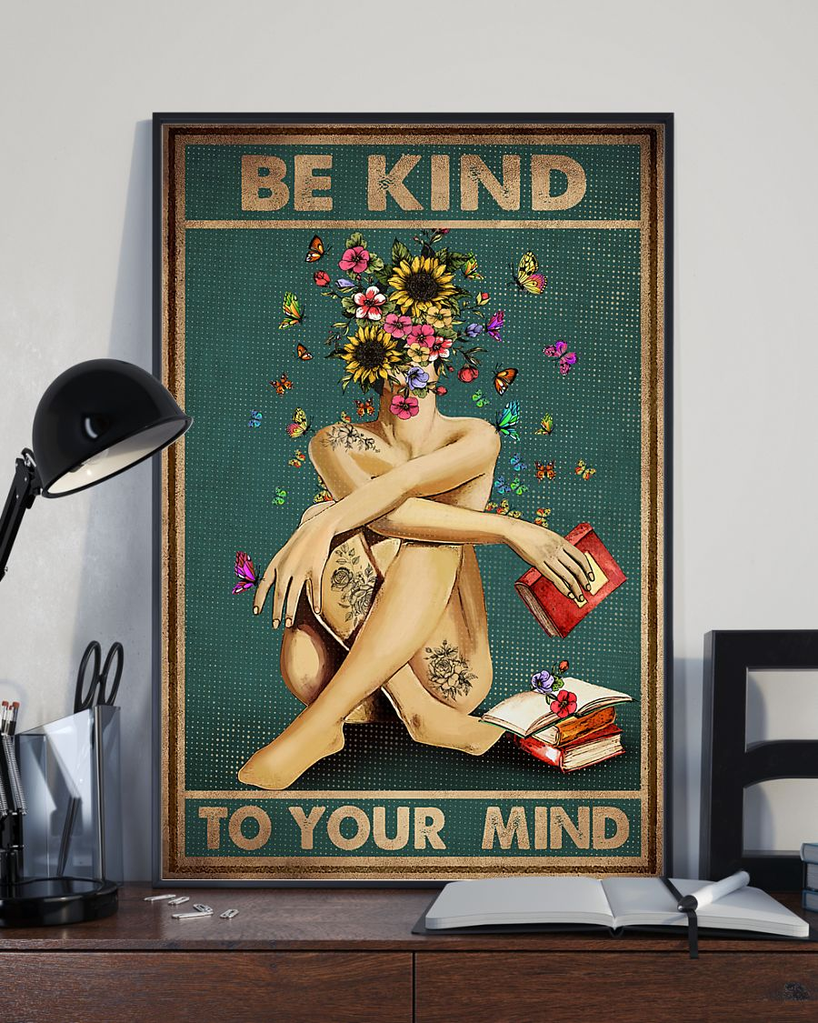 Tattoo Book Girl Poster Be Kind To Your Mind Vintage Room Home Decor Wall Art Gifts Idea - Mostsuit