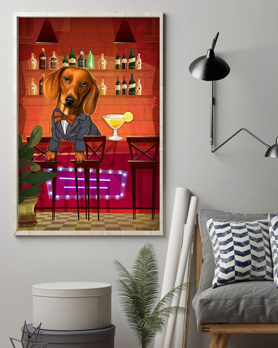 Dachshund Bartender Canvas - Gifts for Dog Lover | Puppies Home Room Wall Art - MostSuit