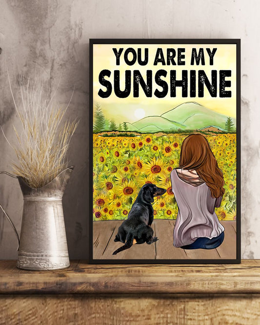 Dachshund You Are My Sunshine Canvas - Gifts for Dog Lover | Puppies Home Room Wall Art - MostSuit