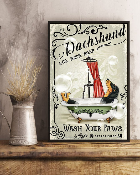 Dachshund Bath Soap Canvas 01 - Gifts for Dog Lover | Puppies Home Room Wall Art - MostSuit
