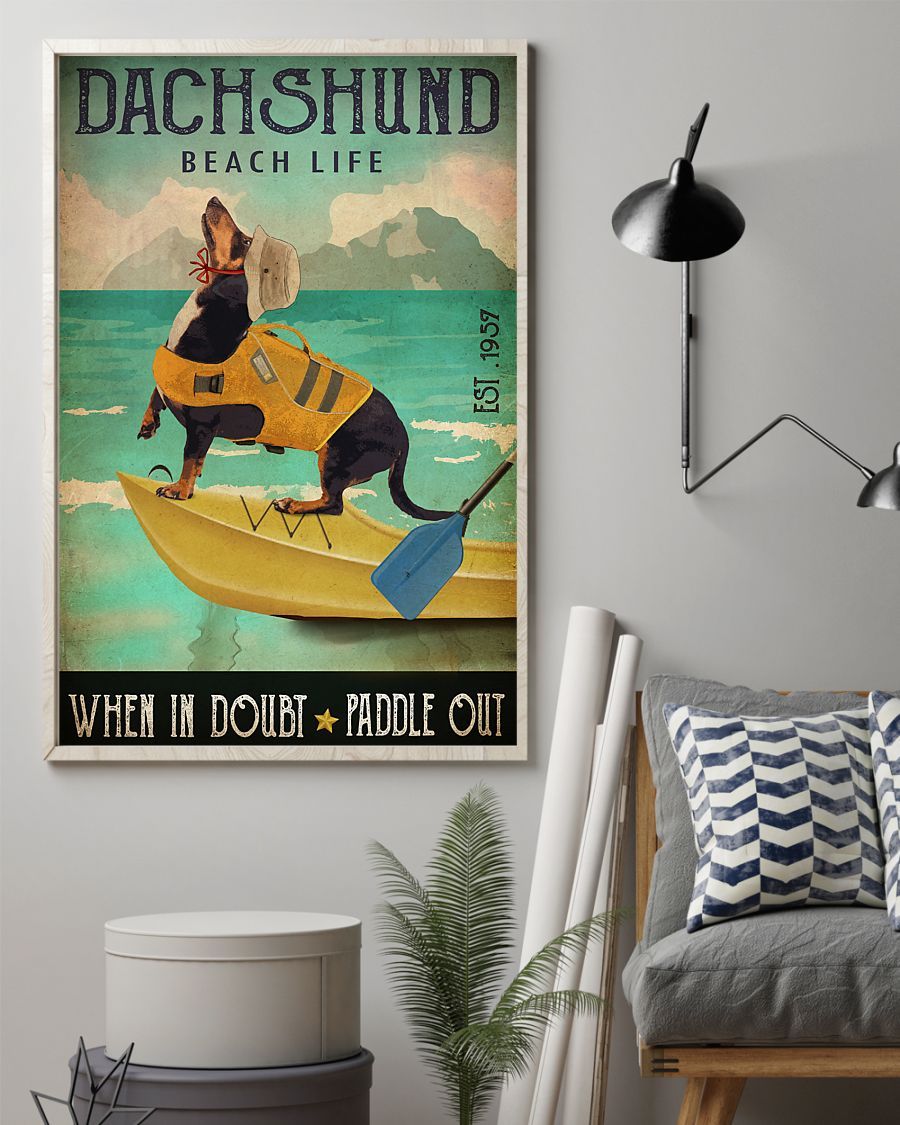 Dachshund Beach Life Canvas - Gifts for Dog Lover | Puppies Home Room Wall Art - MostSuit