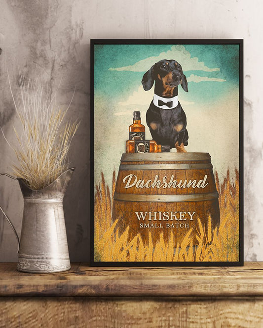 Dachshund Whiskey Small Batch Canvas - Gifts for Dog Lover | Puppies Home Room Wall Art - MostSuit