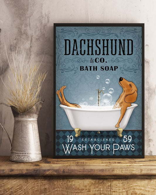 Dachshund Bathtub Canvas - Gifts for Dog Lover | Puppies Home Room Wall Art - MostSuit
