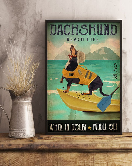 Dachshund Beach Life Canvas - Gifts for Dog Lover | Puppies Home Room Wall Art - MostSuit