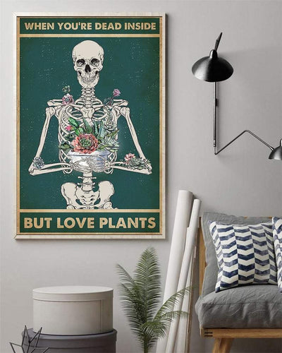Canvas Prints when You're Dead Inside but Love Plants Gifts Vintage Home Wall Decor Canvas - Mostsuit